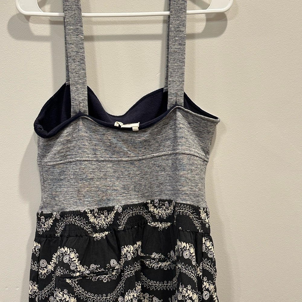 Anthropologie Lilka Pantsuit Blue Gray Purple Floral Boho Jumpsuit Size L - Picture 3 of 8